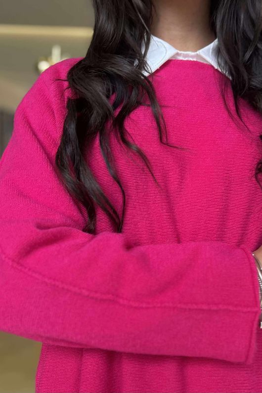 Conrad Oversized Boxy Knit Hot Pink